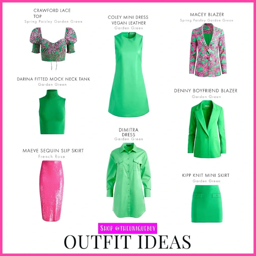 Alice + Olivia Kipp Knit Garden Green Mini Skirt